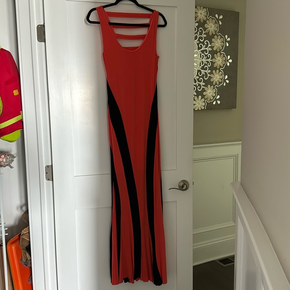 Black and orange dress